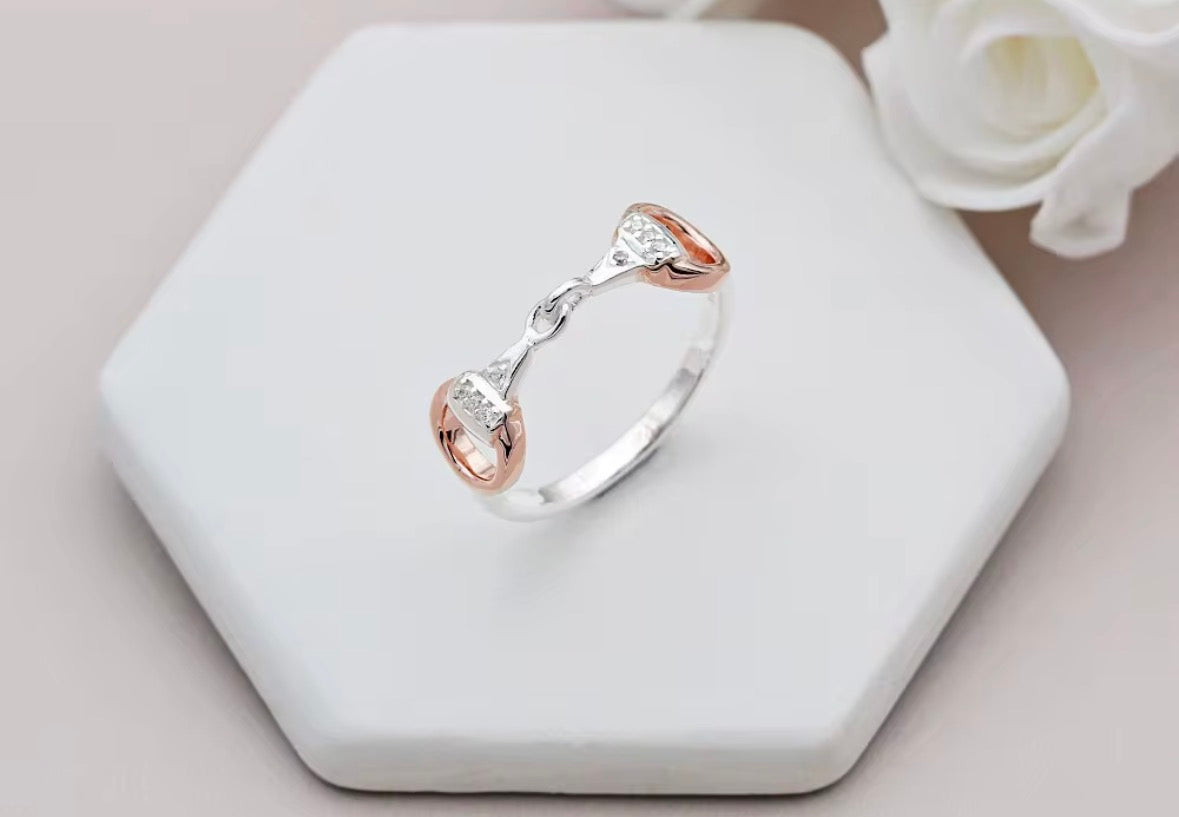Sterling Silver and Rose Gold Bit Ring