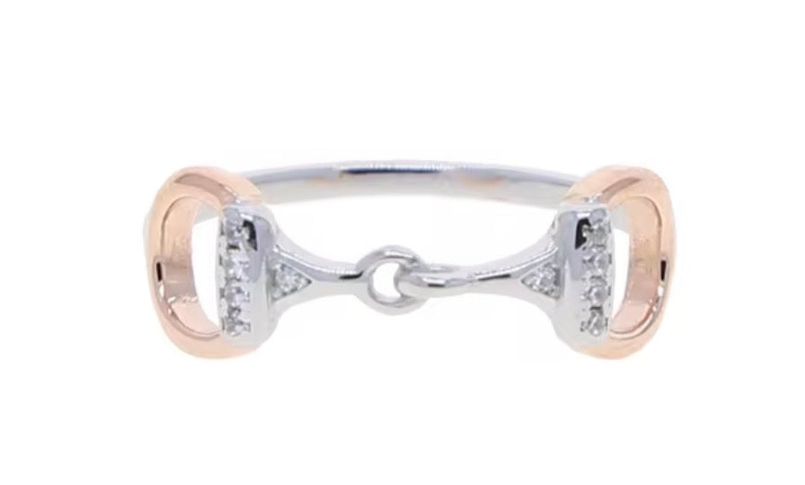 Sterling Silver and Rose Gold Bit Ring