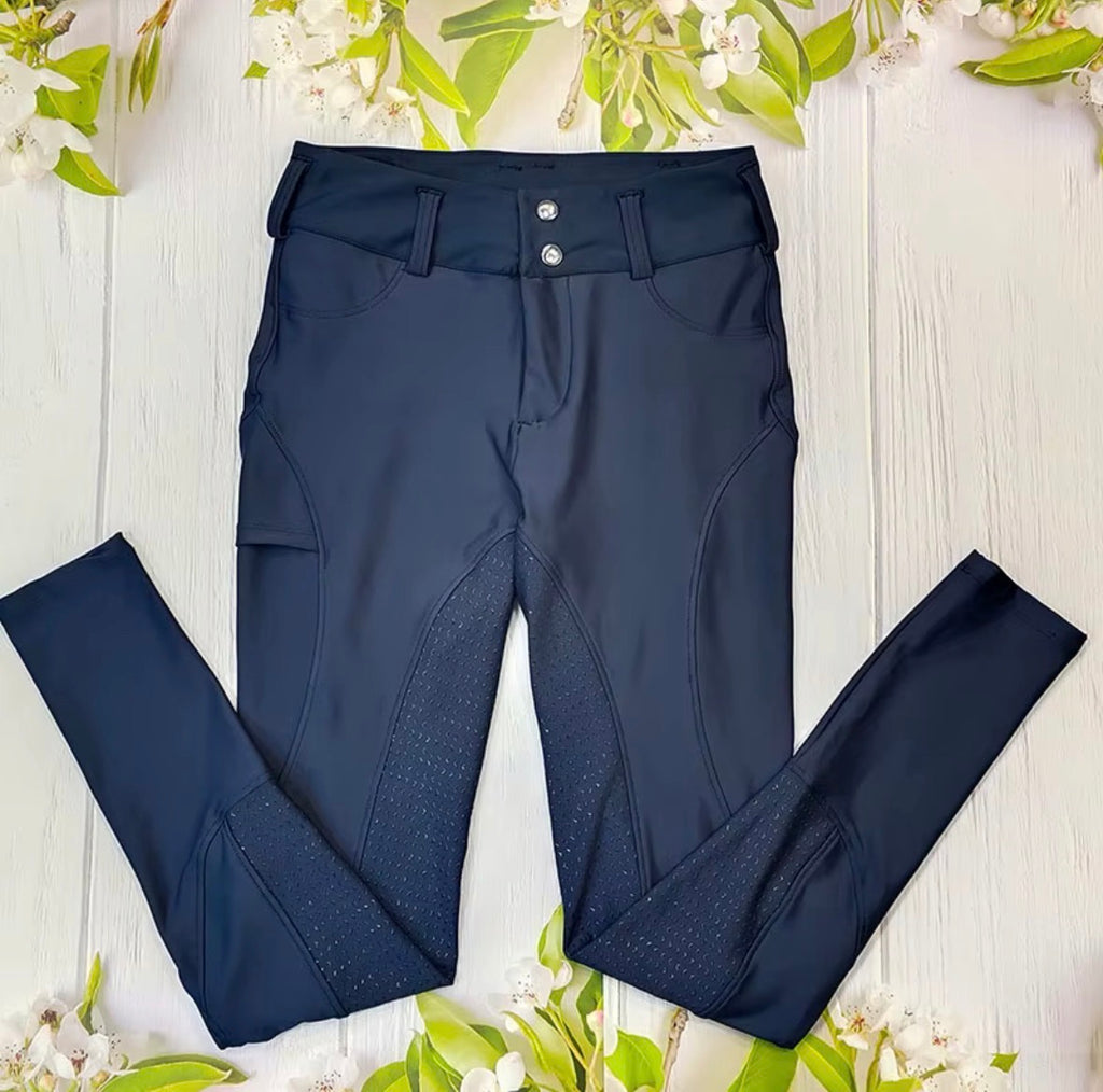 Taylor Full Seat Schooling Breeches-NAVY
